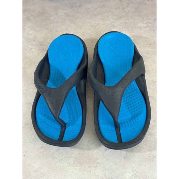 Crocs Unisex Athens Sandal Sz 4 Mens/6 Womens Navy Blue/Lt Blue Thong Flip Flops - Picture 1 of 8